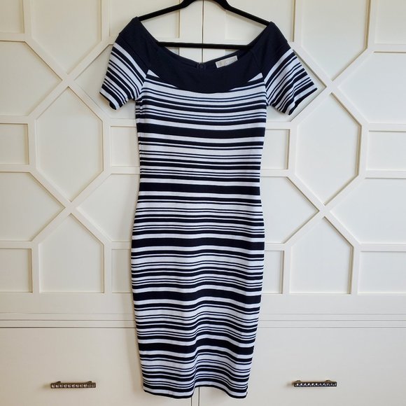 Michael Michael Kors short sleeve striped midi-dress size Medium; never worn. - Picture 1 of 4